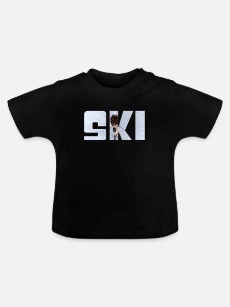 Ski - Baby Bio-T-Shirt mit Rundhals - Schwarz