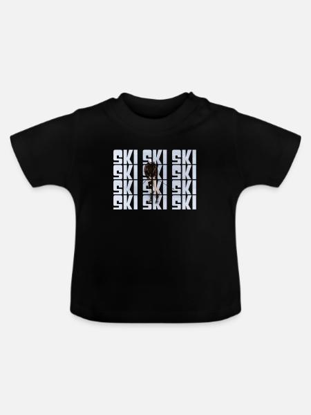 Ski - Baby Bio-T-Shirt mit Rundhals - Schwarz