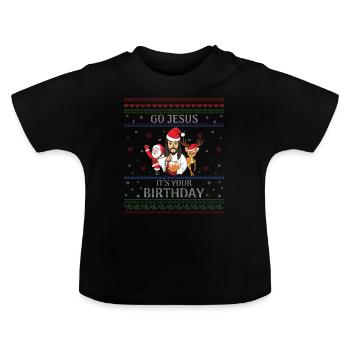 Stitch Happy Birth Ugly Christmas Day Go Jesus - T-shirt bio col rond Bébé - noir - Devant