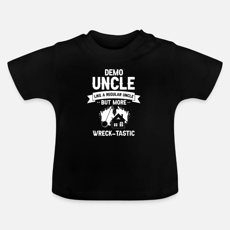 Conception de démolition de maisons et rénovation de maisons - T-shirt bio col rond Bébé - noir