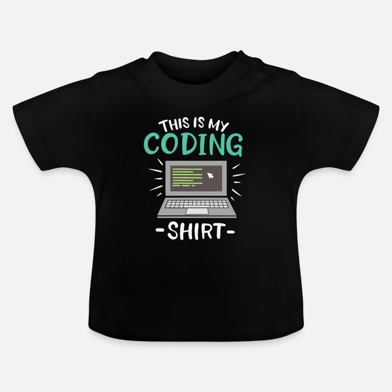 This is my Coding Shirt Coder - Baby Organic T-Shirt with Round Neck - black