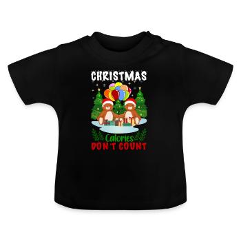 Calories de Noël moches Motif norvégien - T-shirt bio col rond Bébé - noir - Devant
