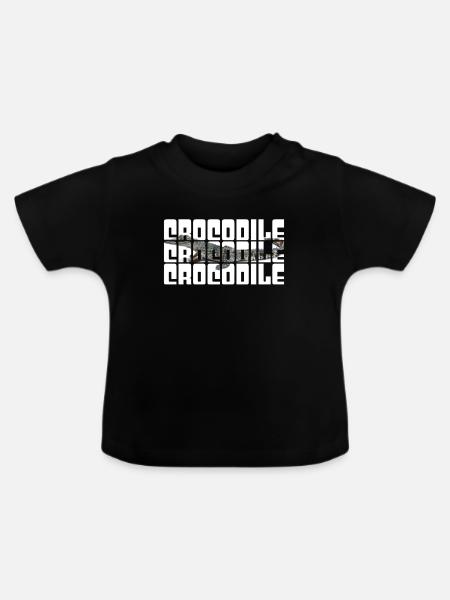 Krokodil - Baby Bio-T-Shirt mit Rundhals - Schwarz