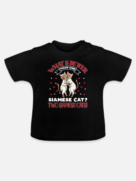 Siamkatzen-liebhaber - Baby Bio-T-Shirt mit Rundhals - Schwarz