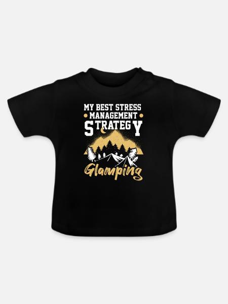Glamping Camping Glamper - Baby Bio-T-Shirt mit Rundhals - Schwarz