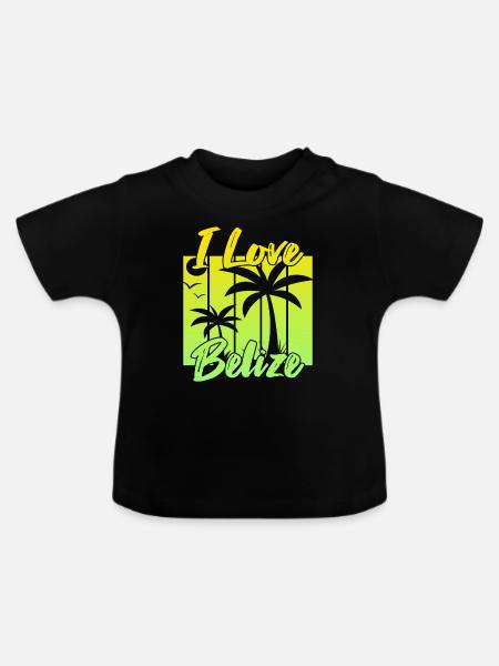 Ich liebe Belize - Baby Bio-T-Shirt mit Rundhals - Schwarz