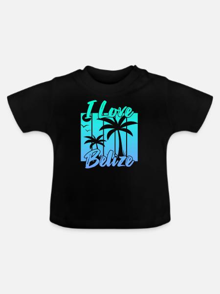 Ich liebe Belize - Baby Bio-T-Shirt mit Rundhals - Schwarz