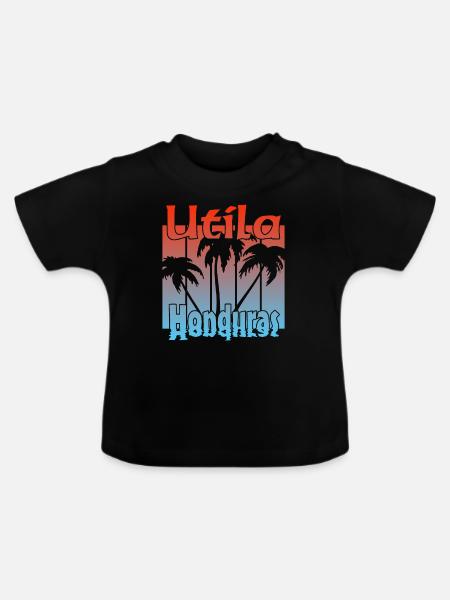Utila Honduras - Baby Bio-T-Shirt mit Rundhals - Schwarz