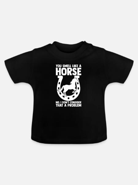 Pferde Reiten Reiter Spruch - Baby Bio-T-Shirt mit Rundhals - Schwarz