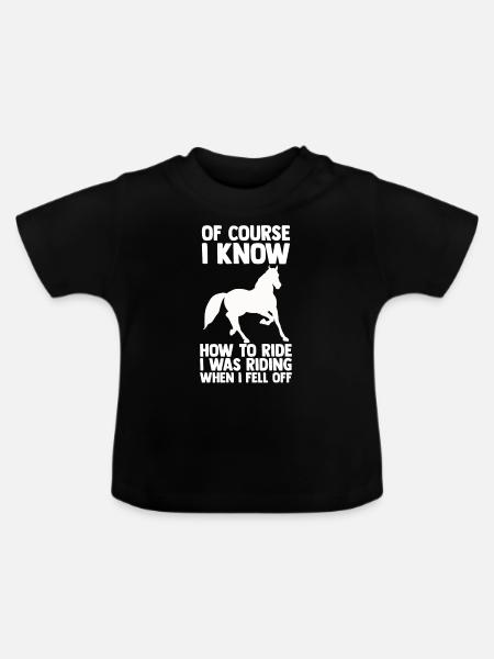Pferde Reiten Reiter Spruch - Baby Bio-T-Shirt mit Rundhals - Schwarz