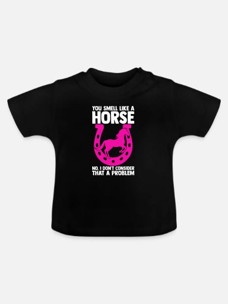 Reiten Pferd Reiterhof Reiterin Geschenk - Baby Bio-T-Shirt mit Rundhals - Schwarz