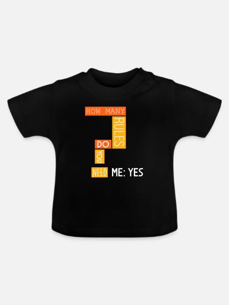 Wie viele Regeln? - Baby Bio-T-Shirt mit Rundhals - Schwarz