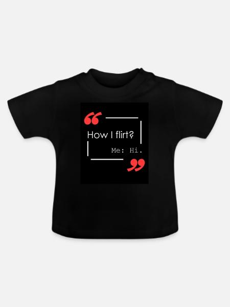 Wie flirte ich? - Baby Bio-T-Shirt mit Rundhals - Schwarz