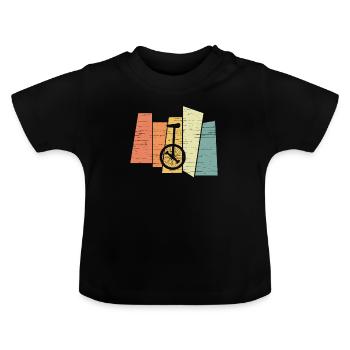 Vintage Unicycle Unicyclist - Baby Organic T-Shirt with Round Neck - black - Front