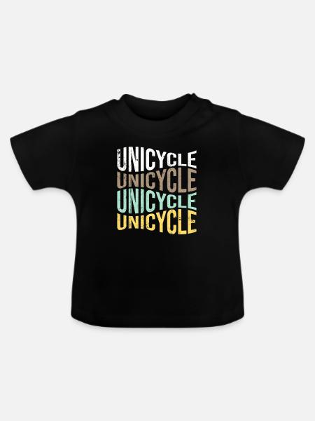 Einrad - Baby Bio-T-Shirt mit Rundhals - Schwarz