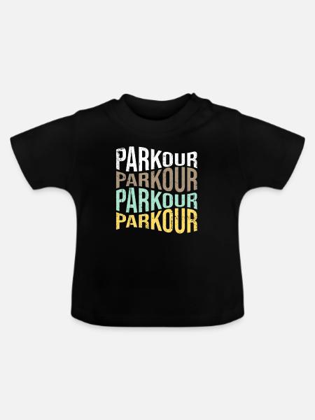 Parkour - Baby Bio-T-Shirt mit Rundhals - Schwarz