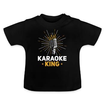 King Karaoke Bar, Party, Firmenfeier Männer Herren - Baby Bio-T-Shirt mit Rundhals - Schwarz - Vorne