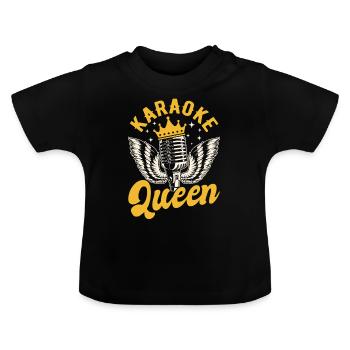 Queen Karaoke Bar, Party, Firmenfeier, Frauen - Baby Bio-T-Shirt mit Rundhals - Schwarz - Vorne