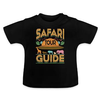Safari Tour Guide - Baby Bio-T-Shirt mit Rundhals - Schwarz - Vorne