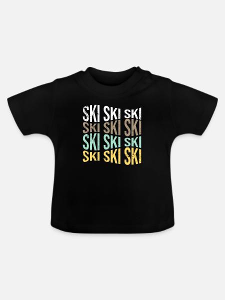 ski - Baby Bio-T-Shirt mit Rundhals - Schwarz