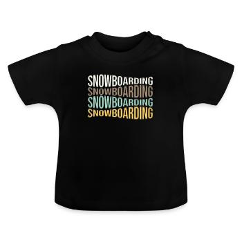Planche à neige - T-shirt bio col rond Bébé - noir - Devant