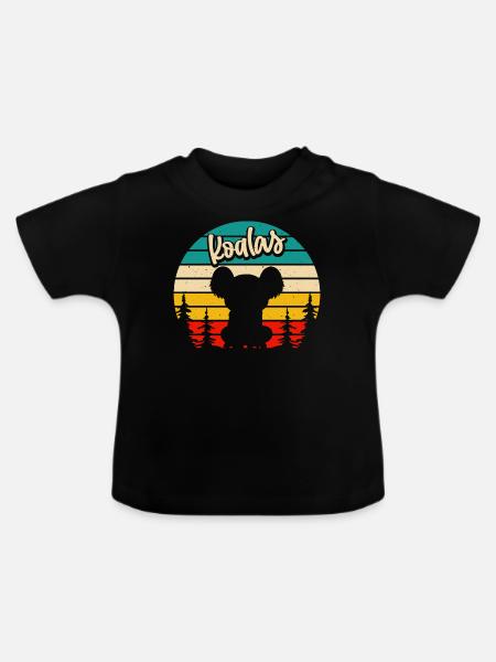 Liebe Koalas - Baby Bio-T-Shirt mit Rundhals - Schwarz