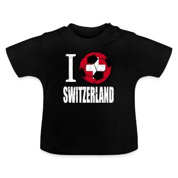 Swiss Football - Baby Organic T-Shirt with Round Neck - black - Front