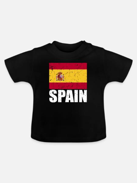 Spanien Fahne - Baby Bio-T-Shirt mit Rundhals - Schwarz