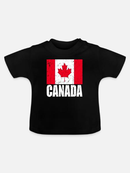 Kanada Fahne - Baby Bio-T-Shirt mit Rundhals - Schwarz