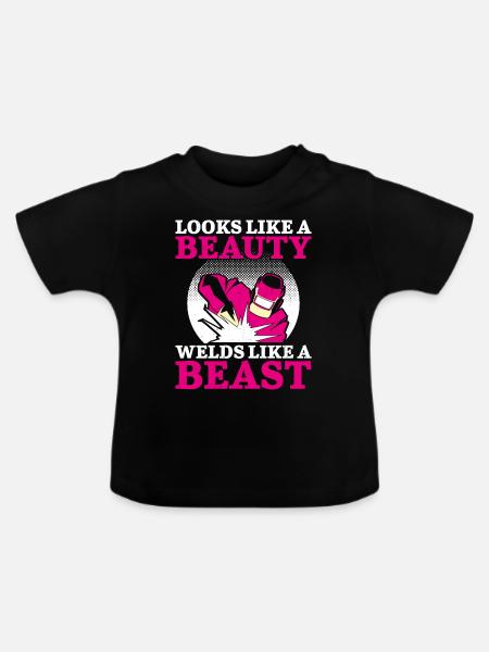 Welder Welding Female Welder - Baby Bio-T-Shirt mit Rundhals - Schwarz
