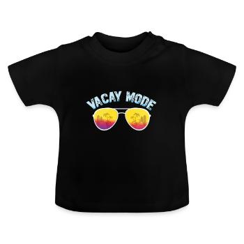 Vacay-Modus-Urlaubs-Road-Trip-Urlaubs-Outfit - Baby Bio-T-Shirt mit Rundhals - Schwarz - Vorne