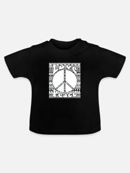 Hippie - Baby Bio-T-Shirt mit Rundhals - Schwarz