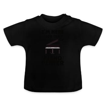 Pianiste Funny Piano Keyboard - T-shirt bio col rond Bébé - noir - Devant