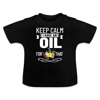 Essential Oil Diffuser Aromatherapy Plants - Baby Organic T-Shirt with Round Neck - black - Front