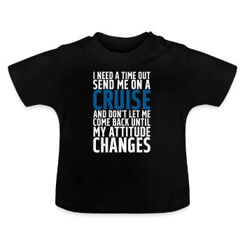 J’ai besoin d’un temps mort, envoyez-moi en croisière - T-shirt bio col rond Bébé - noir - Devant