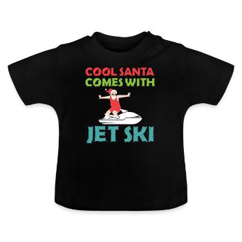 Cool Santa Claus vient avec jet ski - Noël - T-shirt bio col rond Bébé - noir - Devant