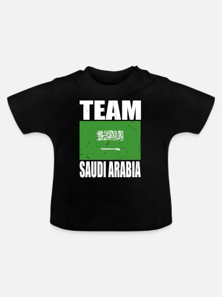 Team Saudi-arabien Fußball - Baby Bio-T-Shirt mit Rundhals - Schwarz