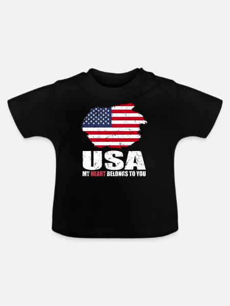 Hirsch Fahne - Baby Bio-T-Shirt mit Rundhals - Schwarz
