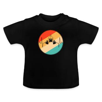 Musculation rétro battement de cœur - T-shirt bio col rond Bébé - noir - Devant