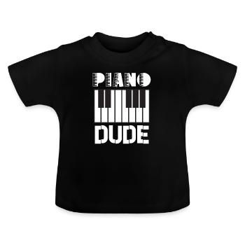 Pianiste Funny Piano Keyboard - T-shirt bio col rond Bébé - noir - Devant