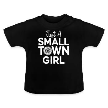 Nur Ein Kleines Stadtmädchendorf, Kleines - Baby Bio-T-Shirt mit Rundhals - Schwarz - Vorne