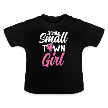Nur Ein Kleines Stadtmädchendorf, Kleines - Baby Bio-T-Shirt mit Rundhals - Schwarz - Vorne