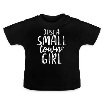 Nur Ein Kleines Stadtmädchendorf, Kleines - Baby Bio-T-Shirt mit Rundhals - Schwarz - Vorne