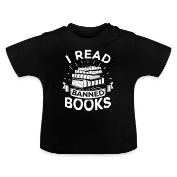 I Read Banned Books Bücher Bibliothek - Baby Bio-T-Shirt mit Rundhals - Schwarz - Vorne