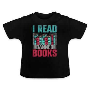 I Read Banned Books Bücher Bibliothek - Baby Bio-T-Shirt mit Rundhals - Schwarz - Vorne