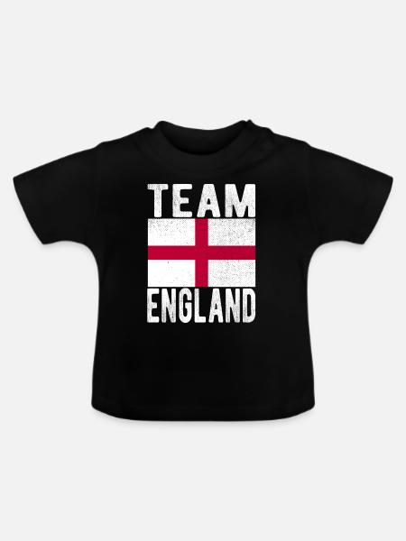 England Fahne - Baby Bio-T-Shirt mit Rundhals - Schwarz