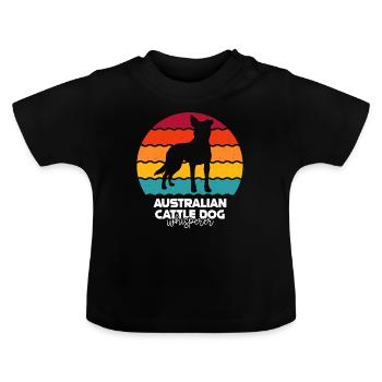 Australian Cattle Dog - Baby Organic T-Shirt with Round Neck - black - Front