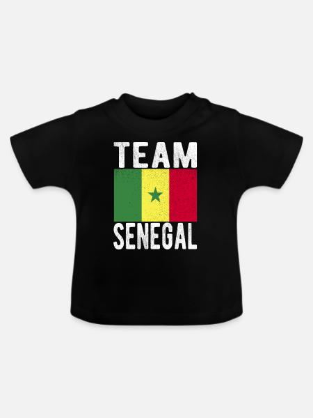 Senegal Fahne - Baby Bio-T-Shirt mit Rundhals - Schwarz