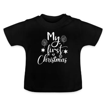 My First Christmas - Baby Bio-T-Shirt mit Rundhals - Schwarz - Vorne