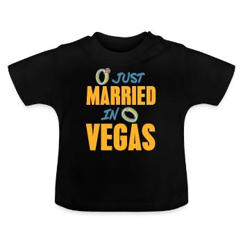 Je viens de me marier à VEGAS Cool Retro Vegas Mariage - T-shirt bio col rond Bébé - noir - Devant